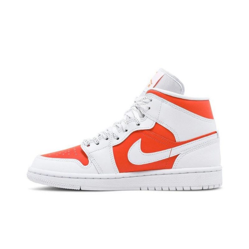 Air Jordan 1 Mid Se Hvid Orange Sko Dame