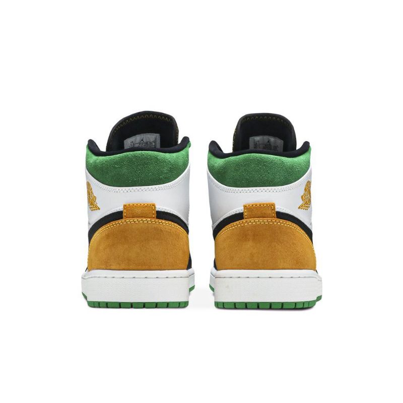 Air Jordan 1 Mid Se Hvid Orange Sort Grøn Sko Herre