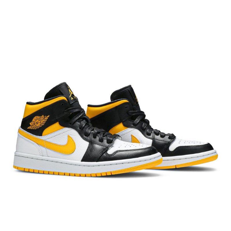 Air Jordan 1 Mid Se Hvid Orange Sort Sko Dame