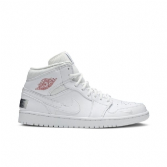 Air Jordan 1 Mid Se Hvid Rød Sko Herre