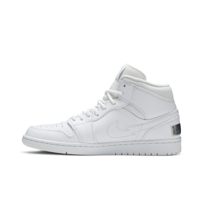 Air Jordan 1 Mid Se Hvid Rød Sko Herre