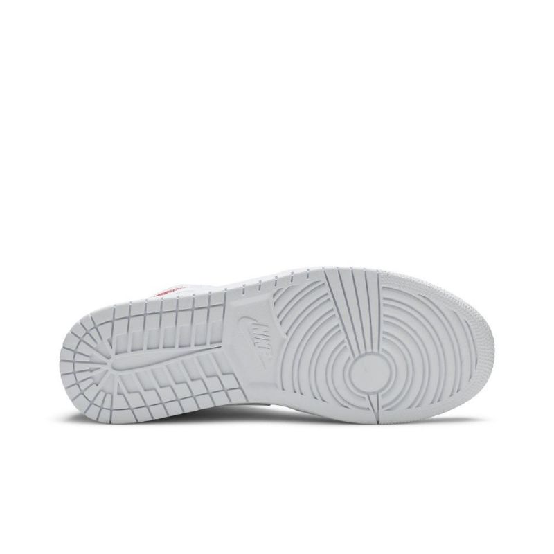 Air Jordan 1 Mid Se Hvid Rød Sko Herre