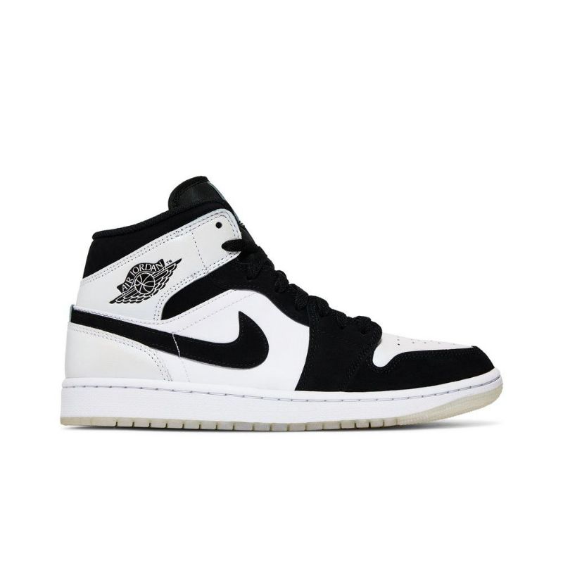 Air Jordan 1 Mid Se Hvid Sort Sko Herre