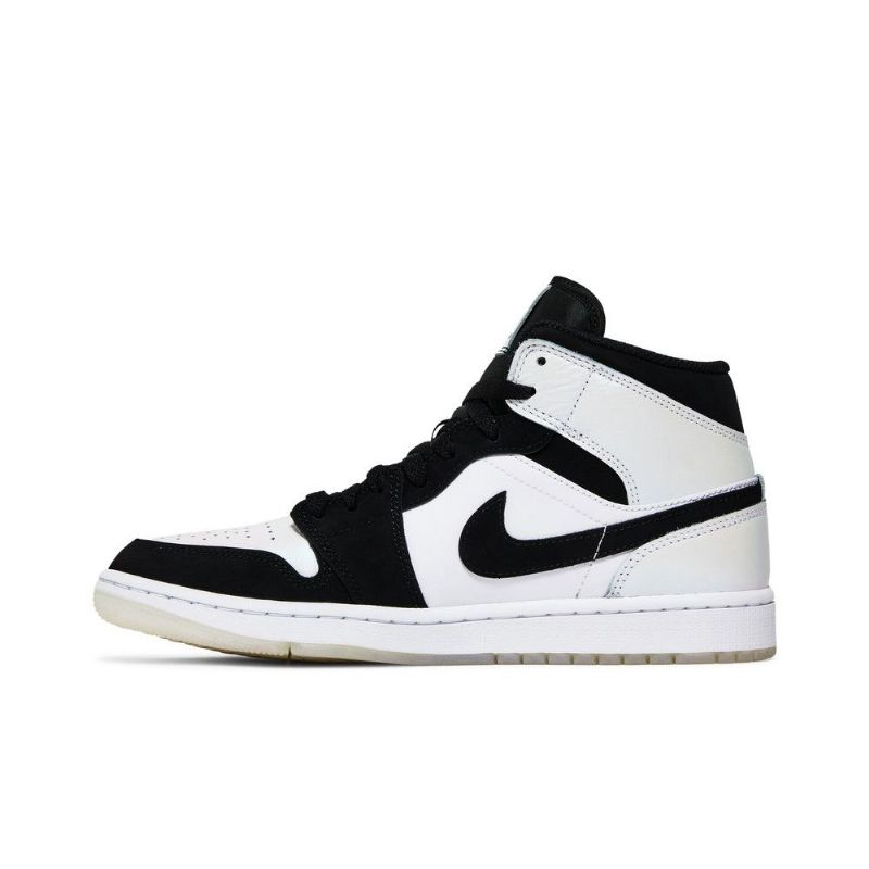 Air Jordan 1 Mid Se Hvid Sort Sko Herre
