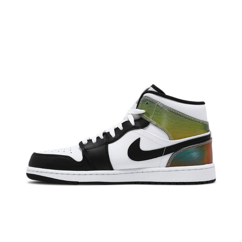 Air Jordan 1 Mid Se Hvid Sort Sko Herre