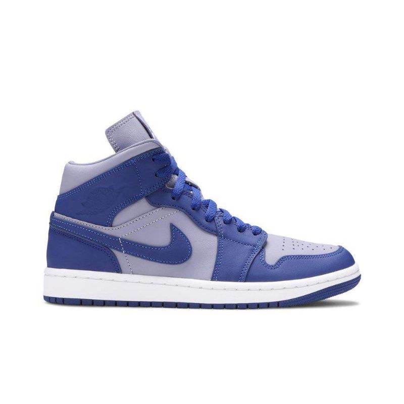 Air Jordan 1 Mid Se Lilla Blå Hvid Sko Dame