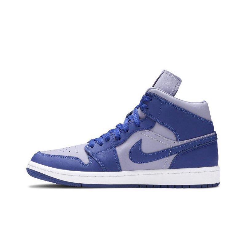 Air Jordan 1 Mid Se Lilla Blå Hvid Sko Dame