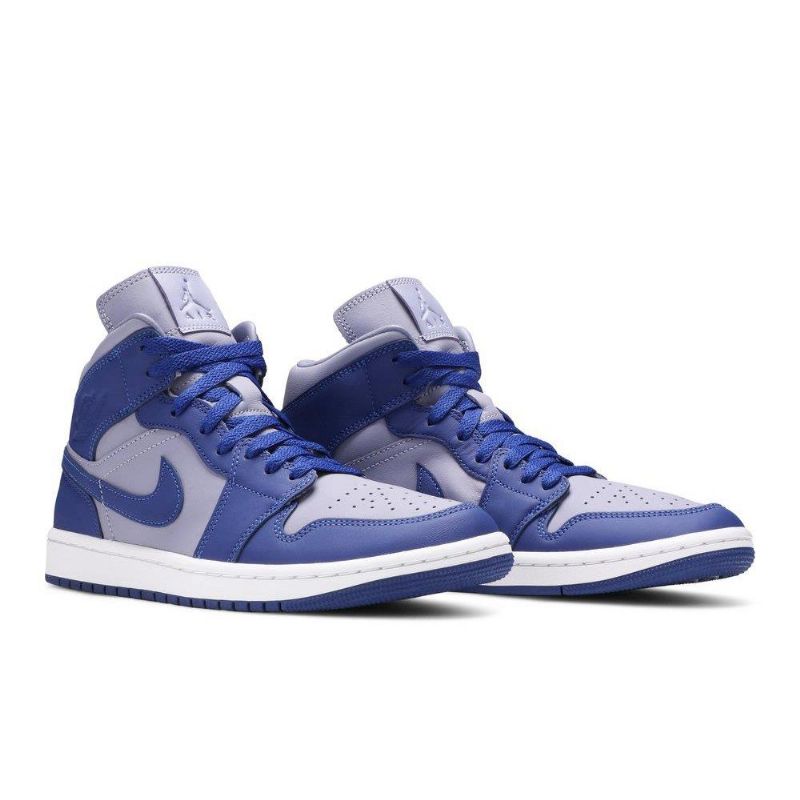 Air Jordan 1 Mid Se Lilla Blå Hvid Sko Dame