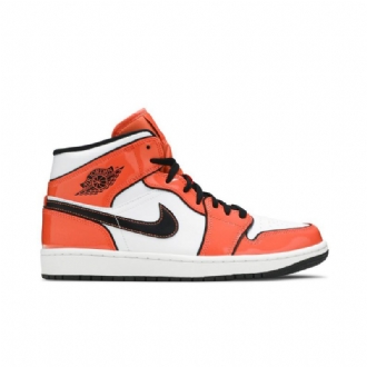 Air Jordan 1 Mid Se Orange Hvid Sort Sko Herre