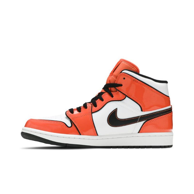 Air Jordan 1 Mid Se Orange Hvid Sort Sko Herre