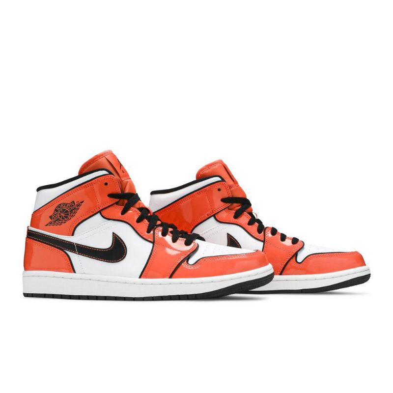 Air Jordan 1 Mid Se Orange Hvid Sort Sko Herre