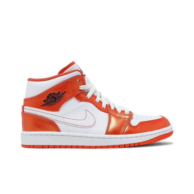 Air Jordan 1 Mid Se Orange Hvid Sort Sko Herre