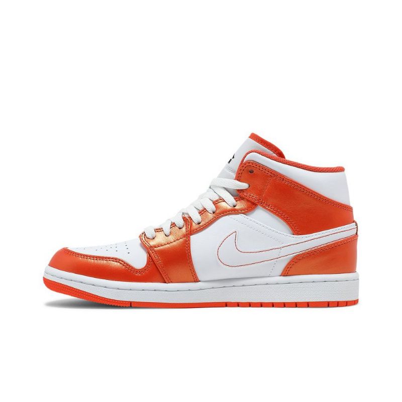 Air Jordan 1 Mid Se Orange Hvid Sort Sko Herre