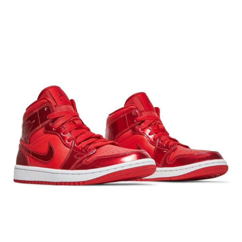 Air Jordan 1 Mid Se Rød Hvid Sko Dame