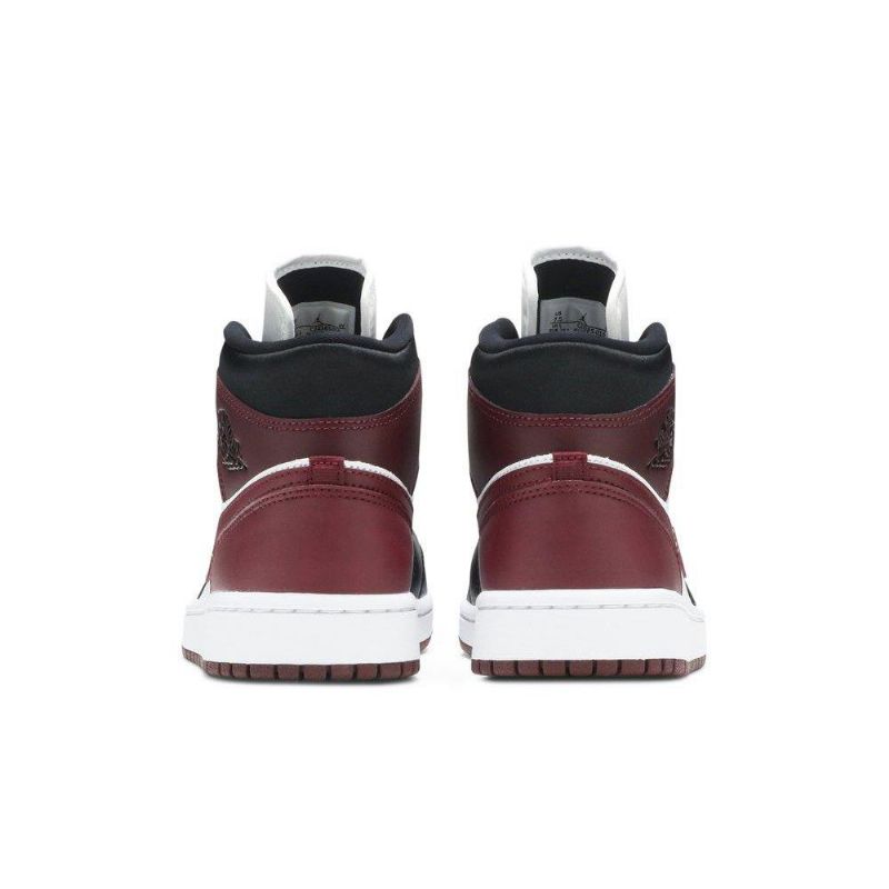 Air Jordan 1 Mid Se Sort Bordeaux Hvid Sko Dame