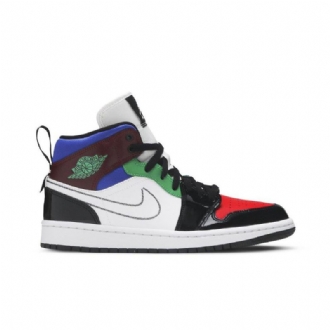 Air Jordan 1 Mid Se Sort Hvid Flerfarvede Sko Dame