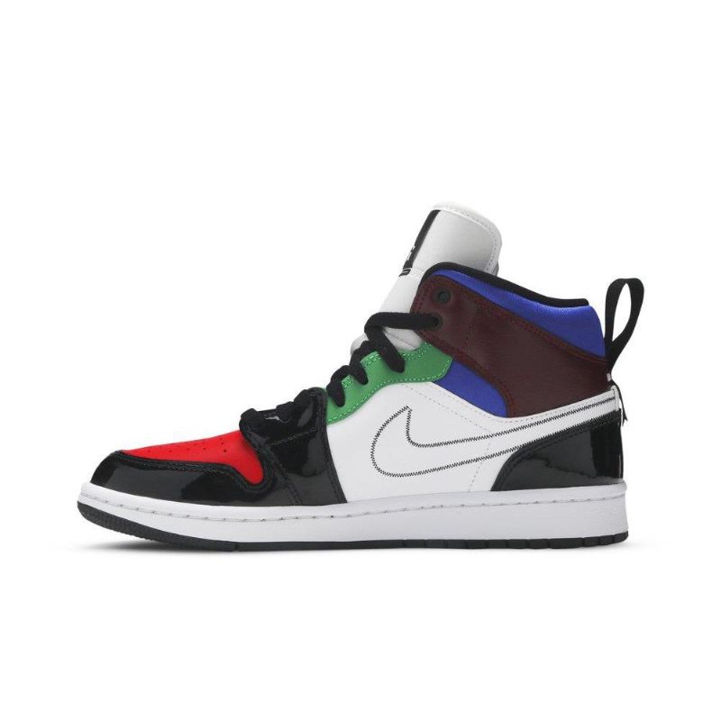 Air Jordan 1 Mid Se Sort Hvid Flerfarvede Sko Dame