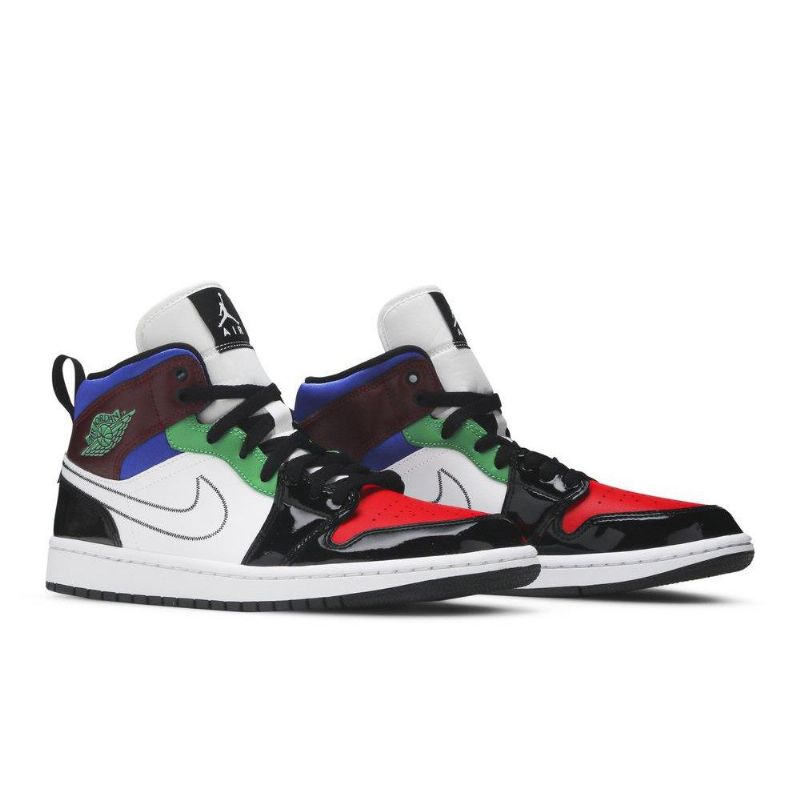 Air Jordan 1 Mid Se Sort Hvid Flerfarvede Sko Dame