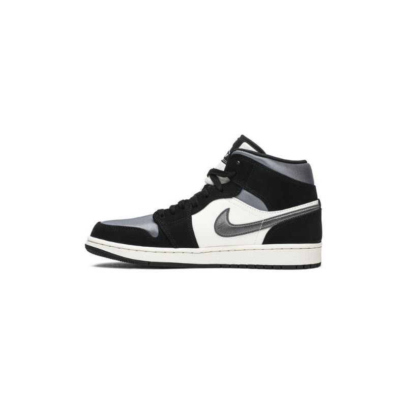 Air Jordan 1 Mid Se Sort Hvid Grå Sko Herre