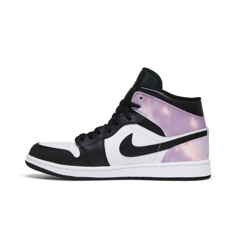 Air Jordan 1 Mid Se Sort Lilla Hvid Sko Herre