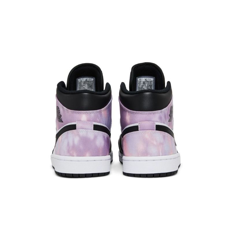 Air Jordan 1 Mid Se Sort Lilla Hvid Sko Herre