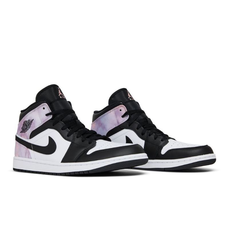 Air Jordan 1 Mid Se Sort Lilla Hvid Sko Herre