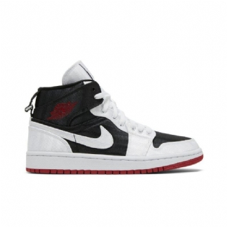 Air Jordan 1 Mid Se Utility Sort Hvid Rød Sko Dame