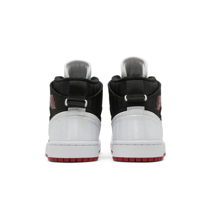 Air Jordan 1 Mid Se Utility Sort Hvid Rød Sko Dame