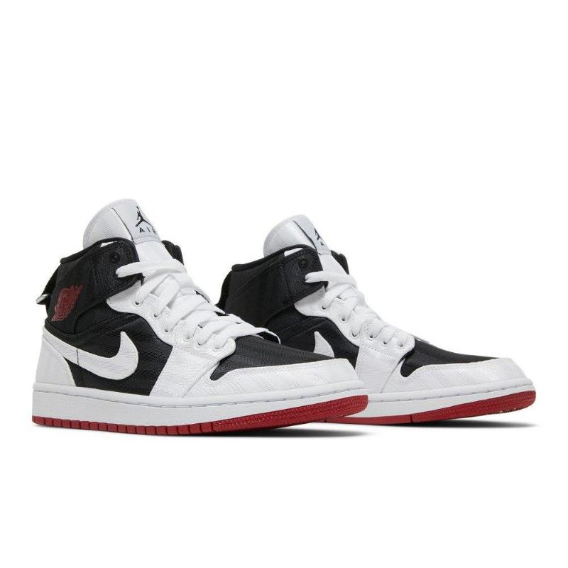 Air Jordan 1 Mid Se Utility Sort Hvid Rød Sko Dame
