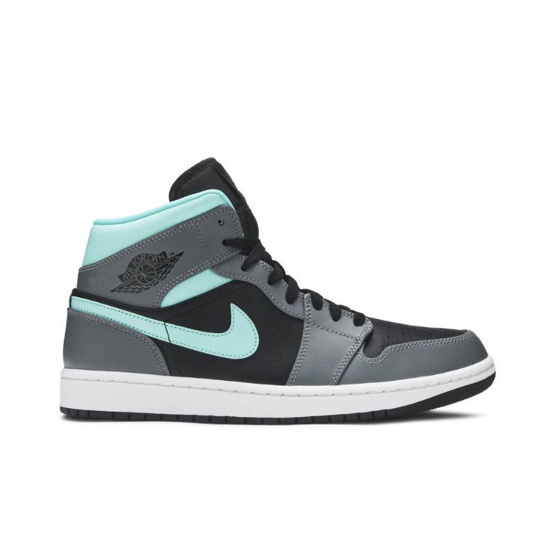 Air Jordan 1 Mid Sort Blå Grå Sko Herre