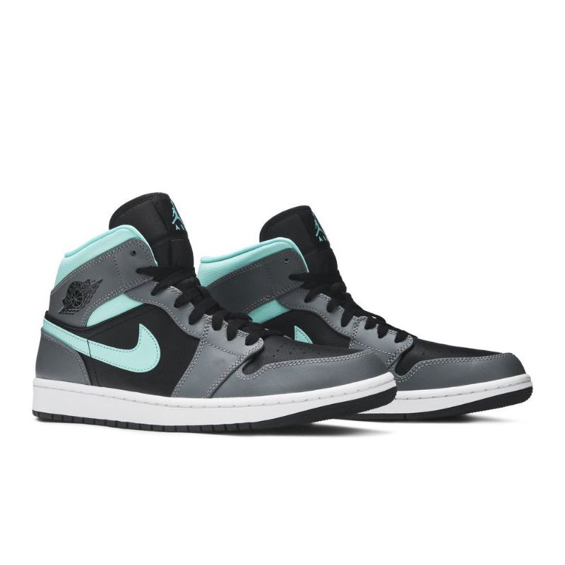 Air Jordan 1 Mid Sort Blå Grå Sko Herre