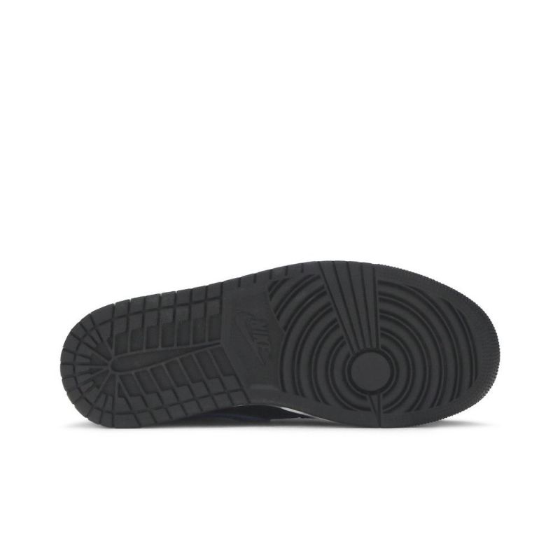 Air Jordan 1 Mid Sort Blå Hvid Sko Herre