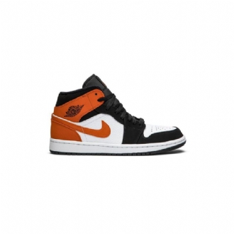 Air Jordan 1 Mid Sort Brun Hvid Sko Herre