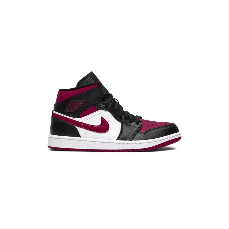 Air Jordan 1 Mid Sort Hvid Rød Sko Herre