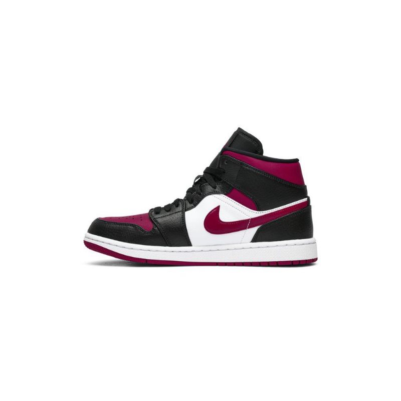 Air Jordan 1 Mid Sort Hvid Rød Sko Herre