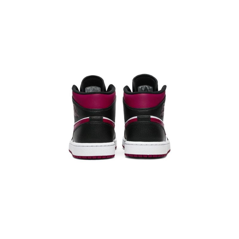 Air Jordan 1 Mid Sort Hvid Rød Sko Herre