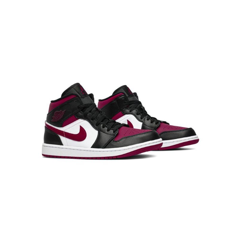 Air Jordan 1 Mid Sort Hvid Rød Sko Herre
