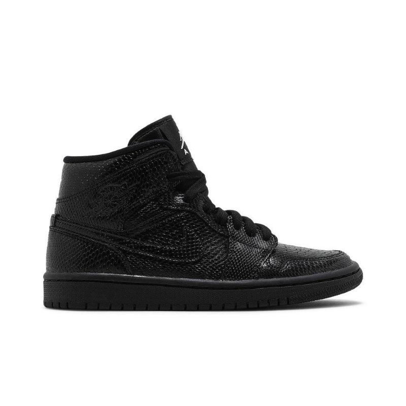 Air Jordan 1 Mid Sort Hvid Sko Dame