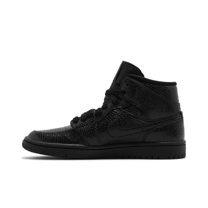 Air Jordan 1 Mid Sort Hvid Sko Dame