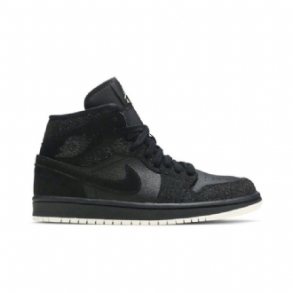Air Jordan 1 Mid Sort Hvid Sko Dame