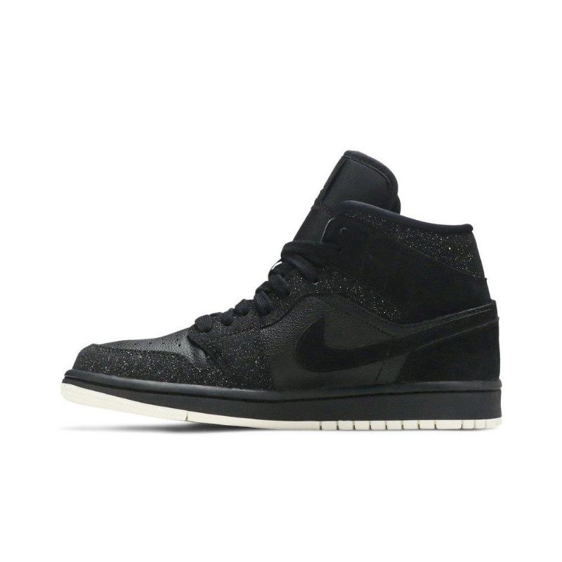 Air Jordan 1 Mid Sort Hvid Sko Dame