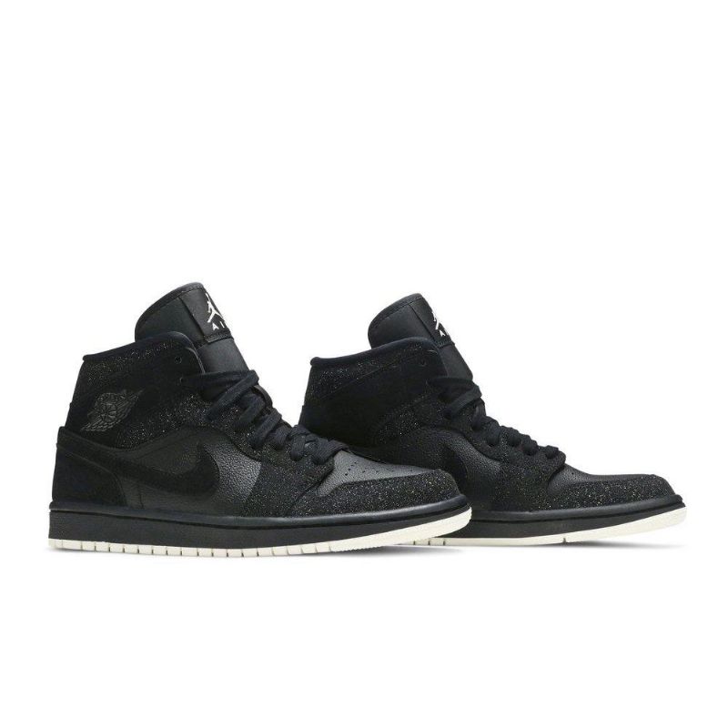 Air Jordan 1 Mid Sort Hvid Sko Dame