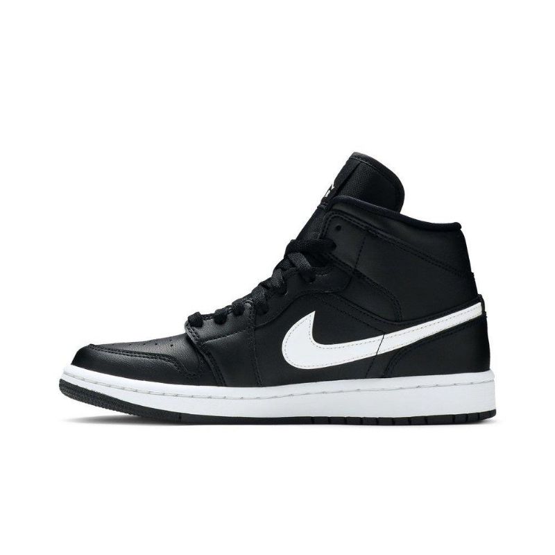 Air Jordan 1 Mid Sort Hvid Sko Dame