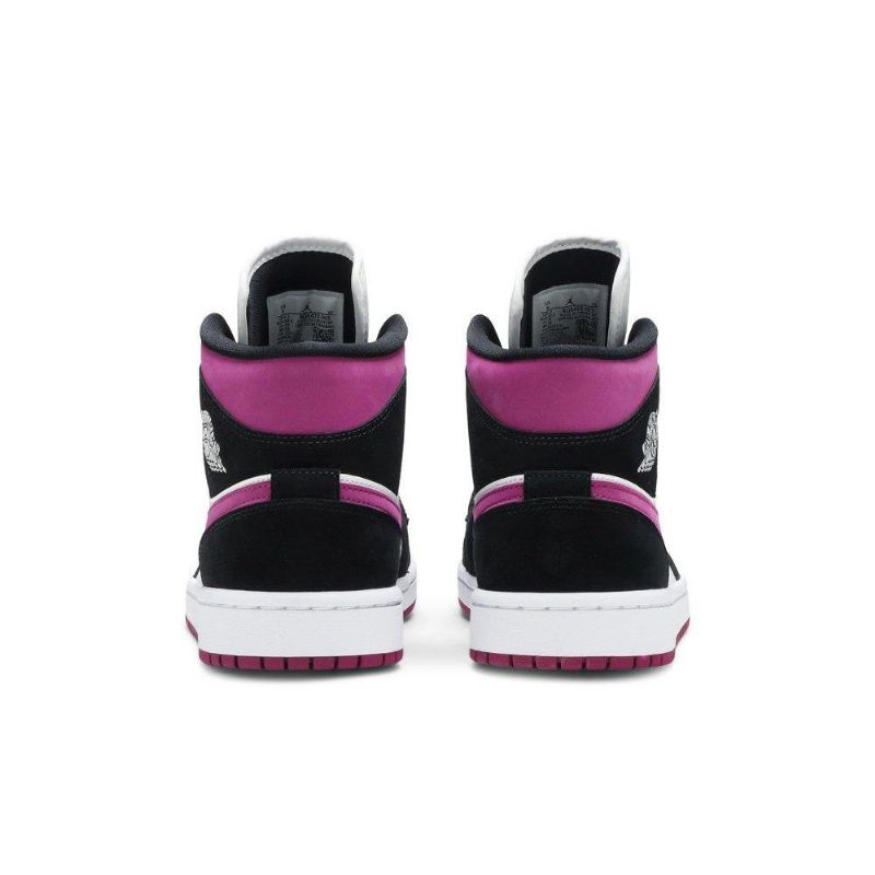 Air Jordan 1 Mid Sort Lilla Hvid Sko Dame