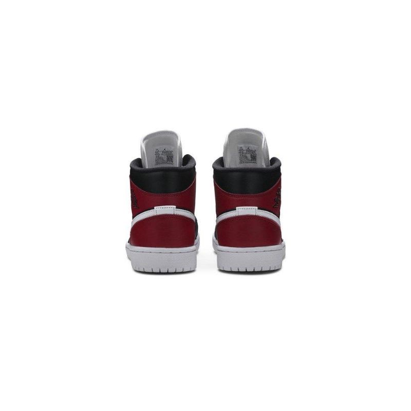 Air Jordan 1 Mid Sort Rød Hvid Sko Dame
