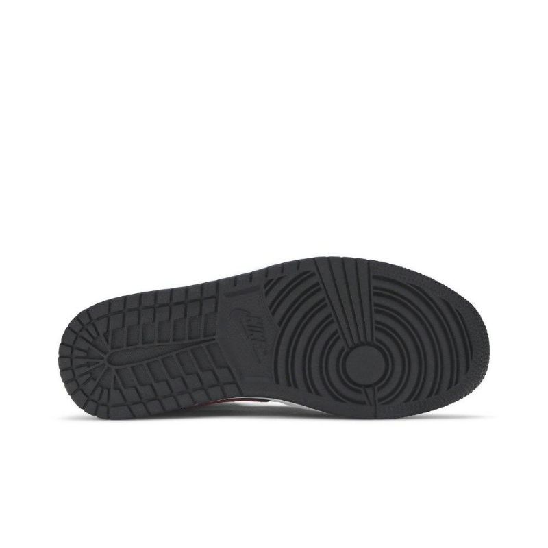 Air Jordan 1 Mid Sort Rød Hvid Sko Dame