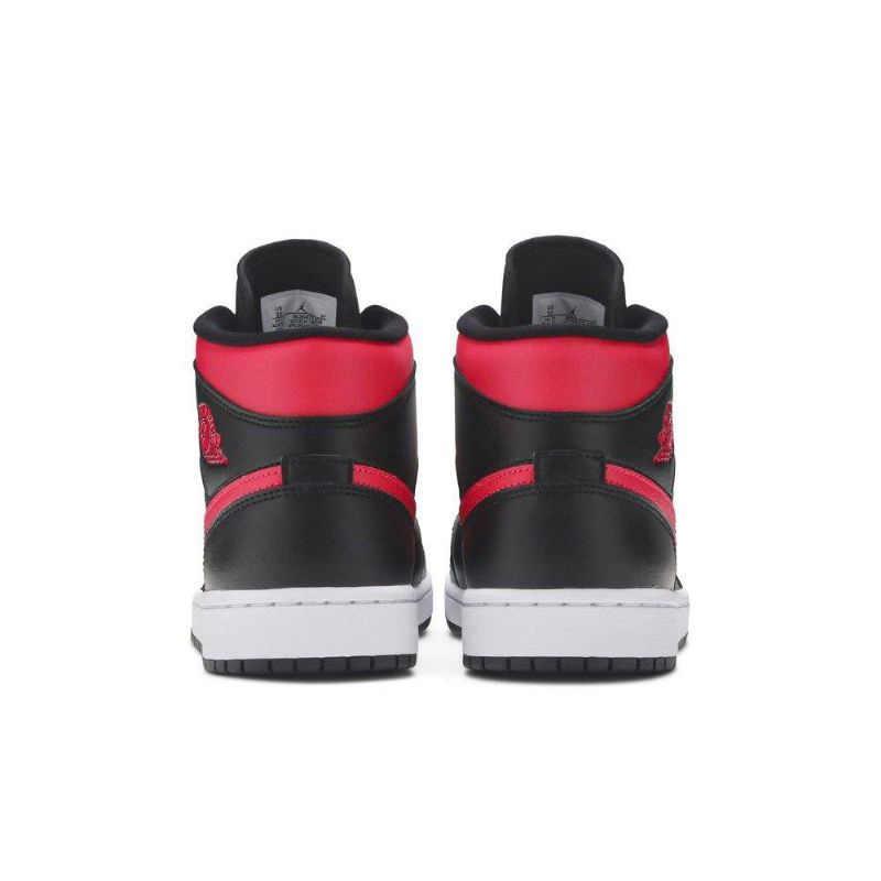 Air Jordan 1 Mid Sort Rød Hvid Sko Dame