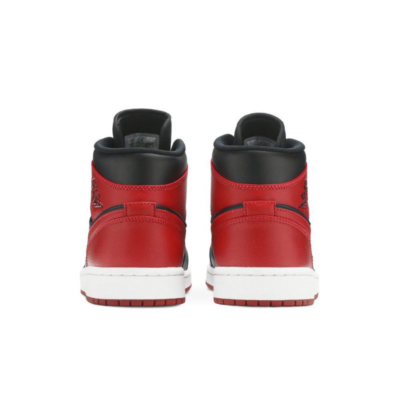 Air Jordan 1 Mid Sort Rød Hvid Sko Herre