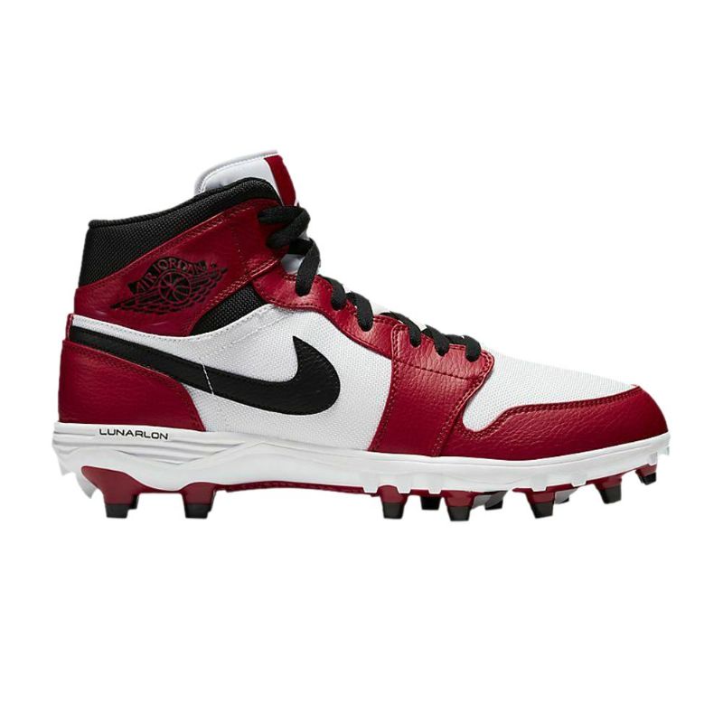 Air Jordan 1 Mid Td Cleat Hvid Rød Sort Sko Herre