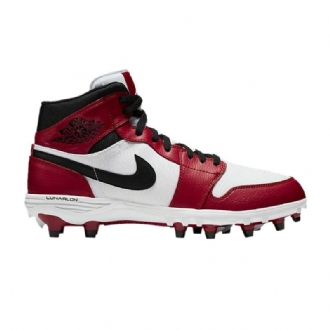 Air Jordan 1 Mid Td Cleat Hvid Rød Sort Sko Herre